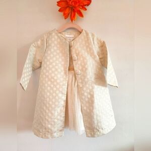 NWOT Bonnie Jean Toddler's Ivory Dress & Coat Ensemble; Size 2T